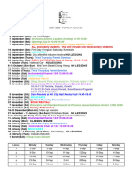 2024-2025 Fall Term Calendar