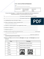 States of Matter Worksheet