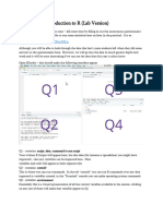 Practical 3 Intro To R