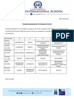 Periodic Assessment Timetable - Class Ix To Xii - 2 Feb 2022