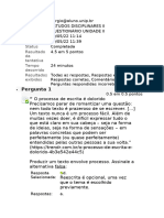 Estudos Disciplinares II - Questionário Unidade II