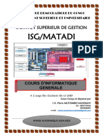 ISG MATADI Cours D Informatique Generale Destine Aux Etudiants de L1 LMD Info 2022 2023