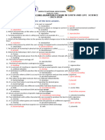 Answers Key of Second Quarterly Exam in Earth and Life Science - 2023-2024.