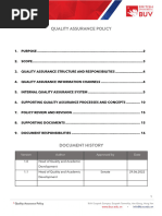 XXX Quality Assurance Policy