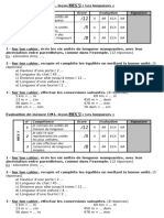 CM1 Les Longueurs Evaluation