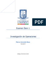 Examen Ítem 1 Investigación de Operaciones 