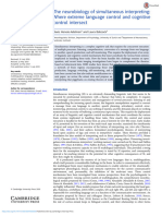 The Neurobiology of Simultaneous Interpreting: Where Extreme Language Control and Cognitive Control Intersect