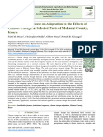 Institutional Response On Adaptation To The Effects of Climate Change in Selected Parts of Makueni County, Kenya