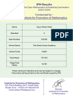 Conducted by - Institute For Promotion of Mathematics: IPM Results