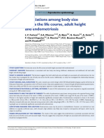 Associations Among Body Size Across The Life Course, Adult Height and Endometriosis