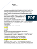 1º Prova Presencial-1 Chamada - Pensamento Científico