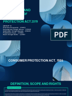 Group 10 Consumer Protection Act 2019 Objectives and Machinery