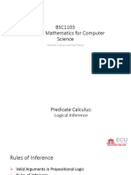 Discrete Mathematics For Computer Science BSC1103: Predicate Calculus and Proof Theory