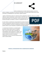 ¿Qué Es Contaminación Ambiental