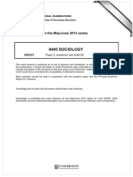 0495 Sociology: MARK SCHEME For The May/June 2013 Series