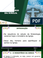 Slides Da Lição 7 - O Ministério Da Igreja - Pr. Caramuru Afonso Francisco