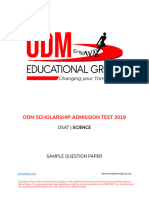 Odm Scholarship Admission Test 2019: Osat