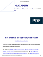 Hot Thermal Insulation Specification Re