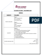 Mid Term Exam Syllabus - December 2024 Grade 9 Subjects Syllabus