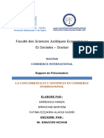 La Concurrence Et L Antitrust en Commerce International