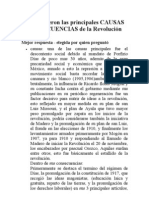 CAUSAS y CONSECUENCIAS de La Revolución Mexicana