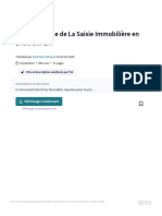 Le Formalisme de La Saisie Immobilière en Droit OHADA - PDF - Saisie Immobilière