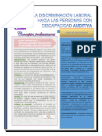 Discriminación A Personas Con Discapacidad Auditiva en Los Centros de Trabajo PDF