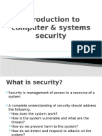 Introduction To Computer & Systems Security