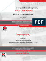 Lecture 2 - Classical Cryptography