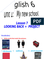 Unit 01 My New School Lesson 7 Looking Back Project