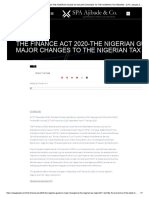 THE FINANCE ACT 2020-THE NIGERIAN GUIDE ON MAJOR CHANGES TO THE NIGERIAN TAX REGIME - S.P.A. Ajibade & Co