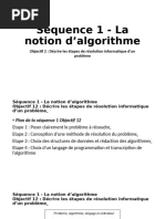 Séquence 1 - La Notion D'algorithme-Objectif 2-Décrire Les Étapes de Résolution Informatique D'un Problème - Copie