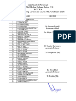 Department of Physiolog Mentor Menti1