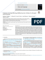 Language Processing Following Childhood Poverty - Evidence For Disrupted Neural Networks