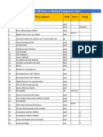 List of Medical Equipments at Equipment Store 2017