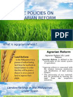 The Policies On Agrarian Reform