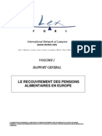 Lex Fori - Rapport Général - Recouvrement Des Pensions Alimentaires en Europe