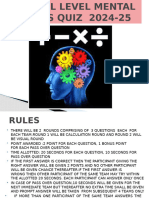 Mental Maths Class XII SCHOOL LEVEL