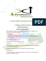 Certificado de Nonilfenol