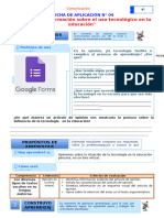 FICHA 4 - Analizamos Información Sobre El Uso Tecnológico en La Educación - COM 4°