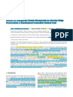 Efficacy of Autogenous Dentin Biomaterial On Alveolar Ridge Preservation