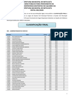 Classificação Concurso Prefeitura Botucatu