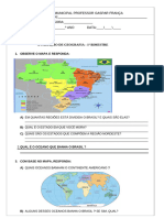 Avaliação de GEOGRAFIA 4º Ano