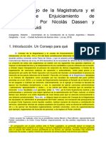 El Consejo de La Magistratura y El Jurado de Enjuiciamiento de Magistrados. Por Nicolás Dassen y Sebastián Guidi