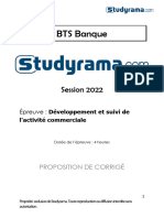 Corrige BTS Banque Developpement Et Suivi de L Activite Commerciale 2022