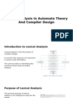 Lexical Analysis in Automata Theory and Compiler Design