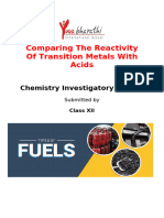 Comparing The Reactivity of Transition Metals With Acids