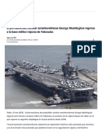 El Portaaviones Nuclear Estadounidense George Washington Regresa A La Base Militar Nipona de Yokosuka