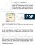 Fiche La Guerre D Algérie (Histoire)