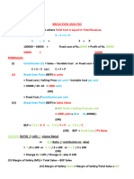 BEP Analysis Worksheet